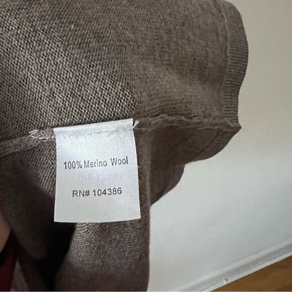 Garnet Hill Brown Merino Wool Turtleneck Knit Sweater Dress - Picture 4 of 4